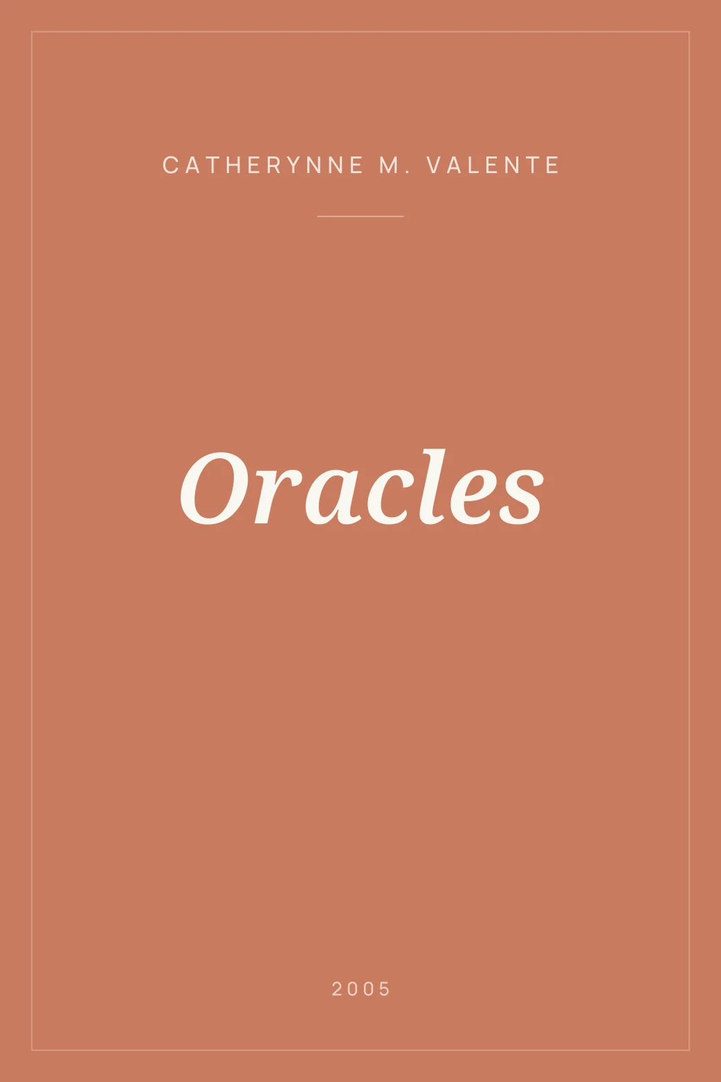 Portada de Oracles