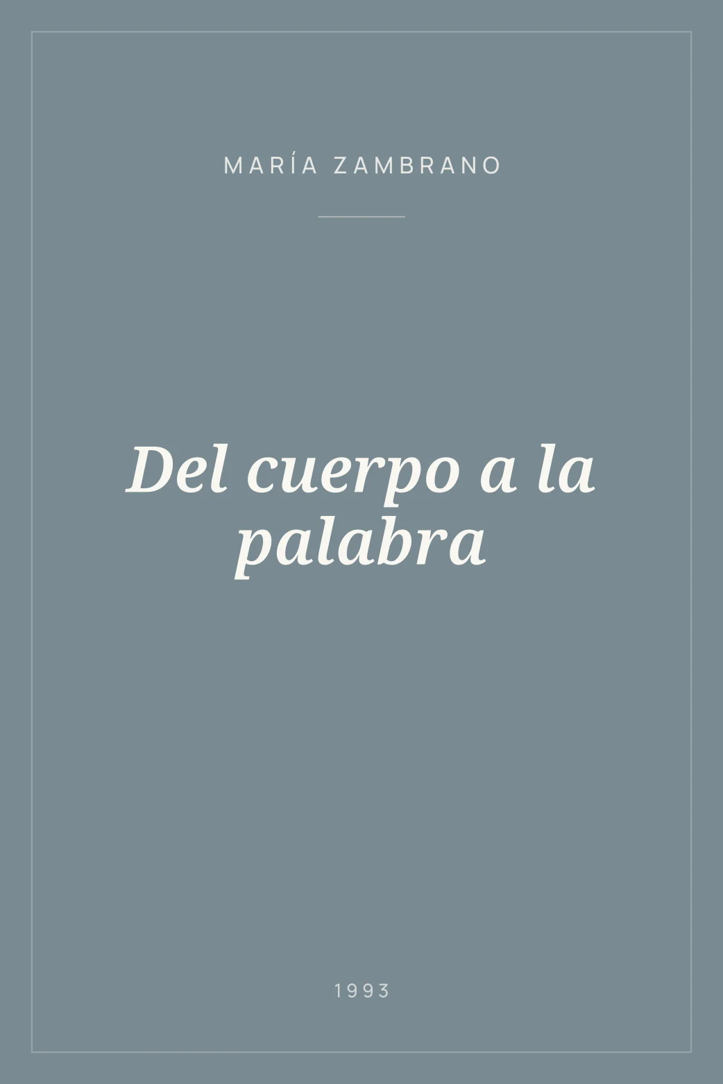 Portada de Del cuerpo a la palabra