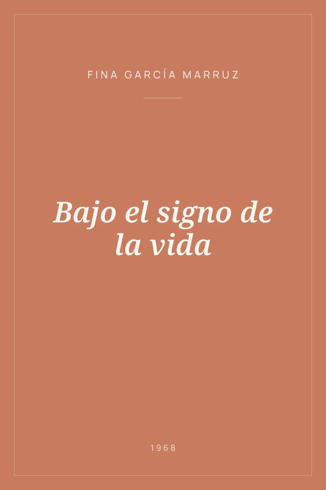 Portada de Bajo el signo de la vida