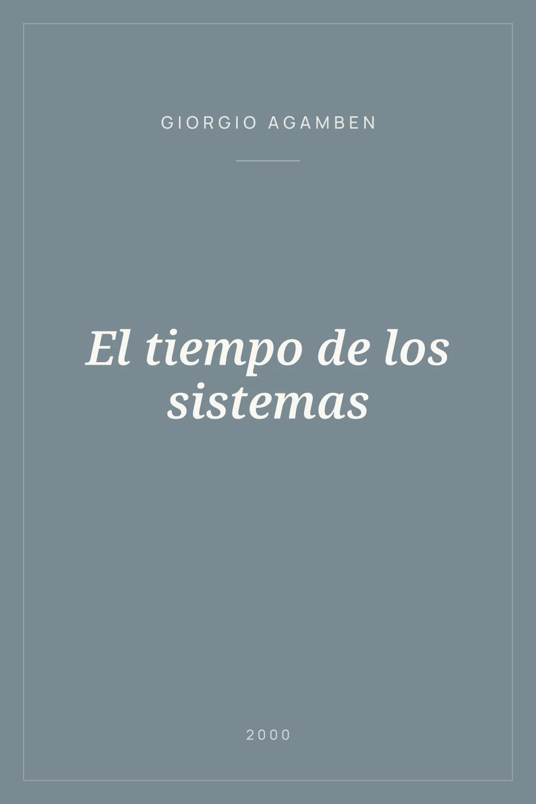 Portada de El tiempo de los sistemas