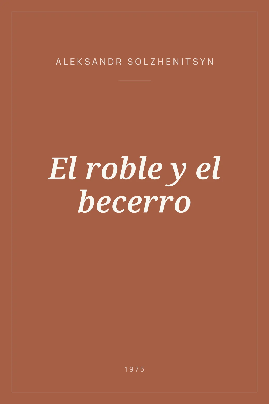 Portada de El roble y el becerro