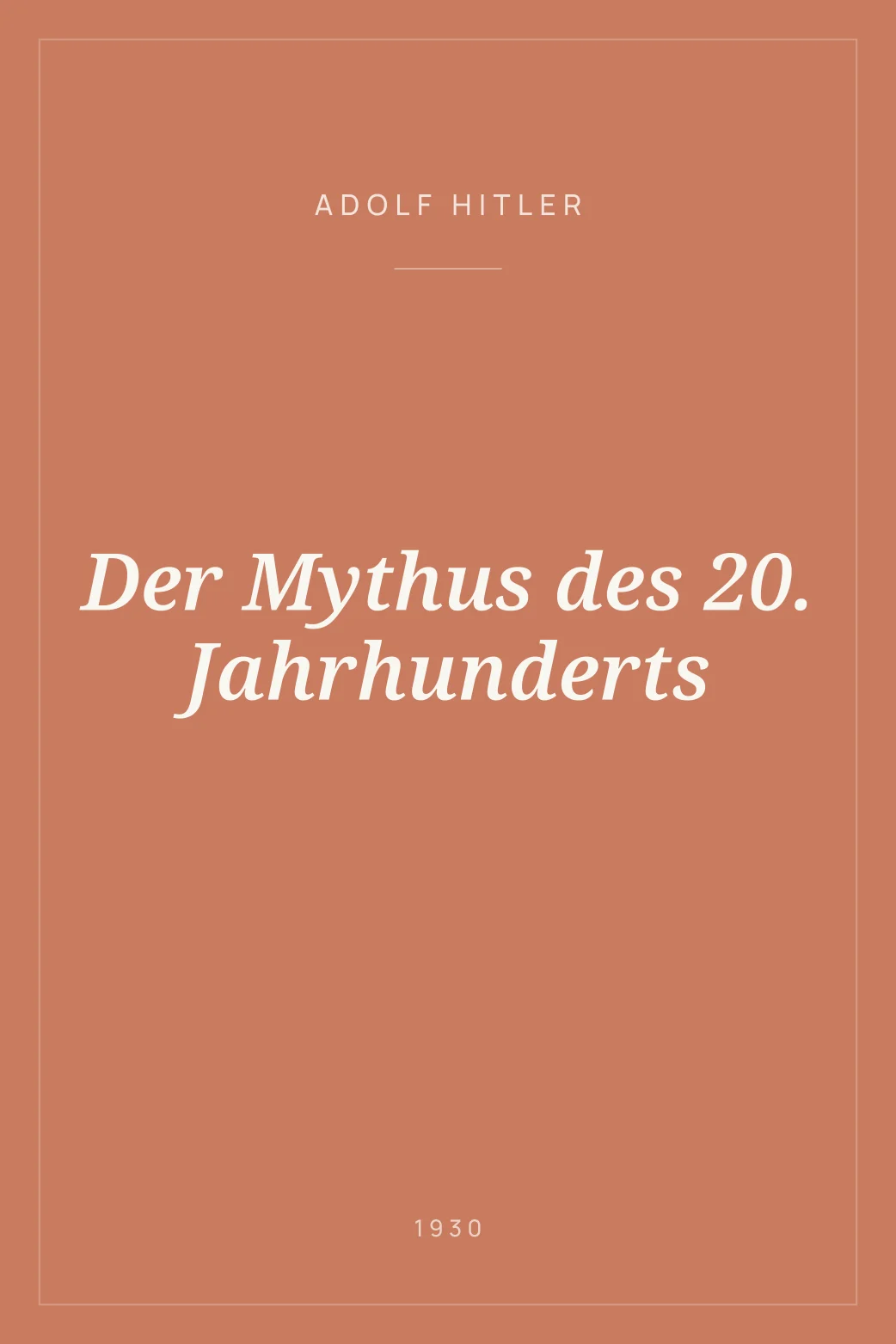 Portada de Der Mythus des 20. Jahrhunderts