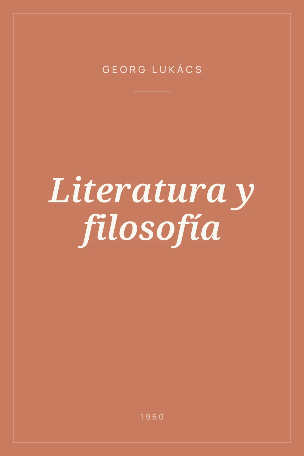 Portada de Literatura y filosofía