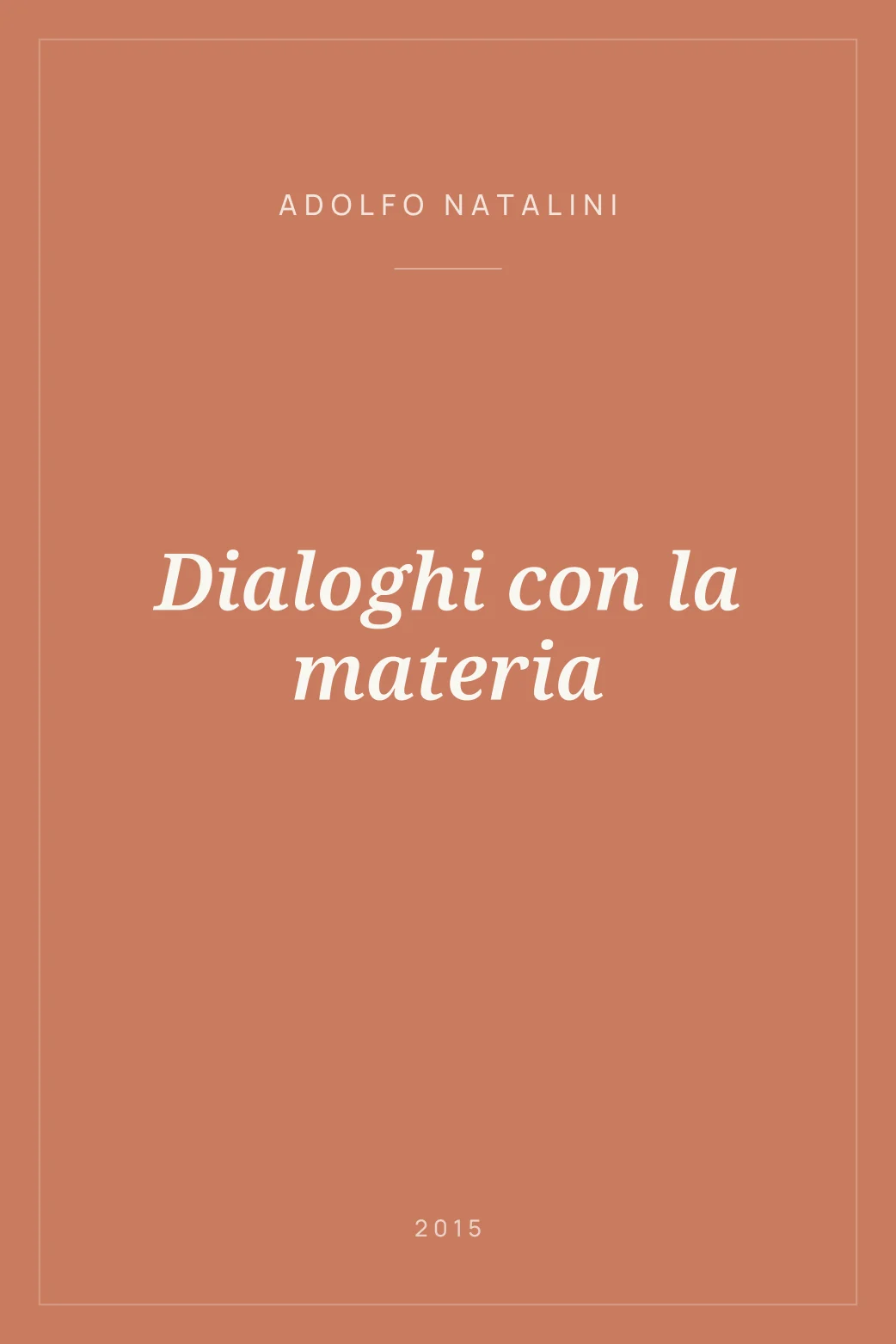 Portada de Dialoghi con la materia