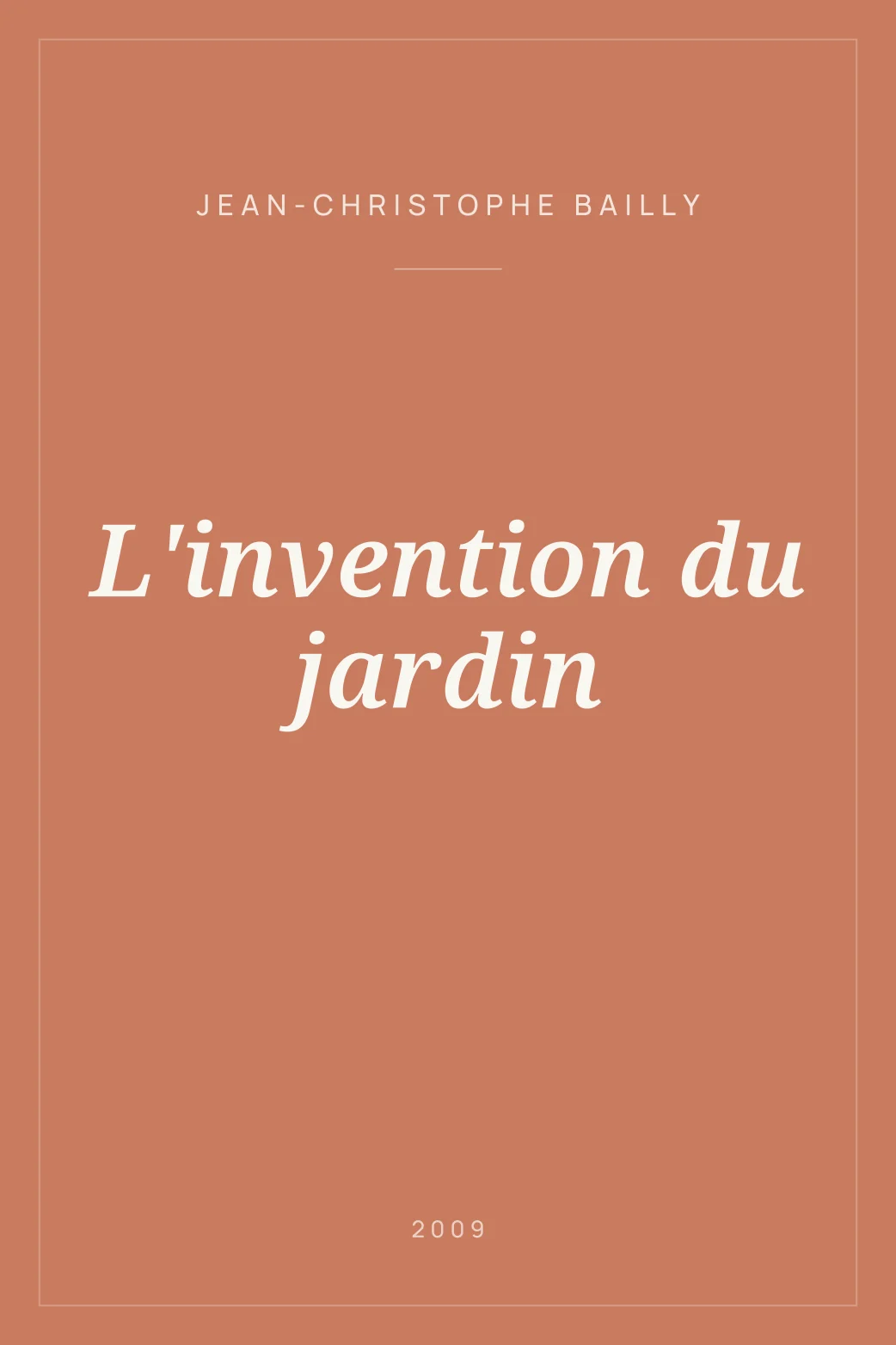 Portada de L'invention du jardin