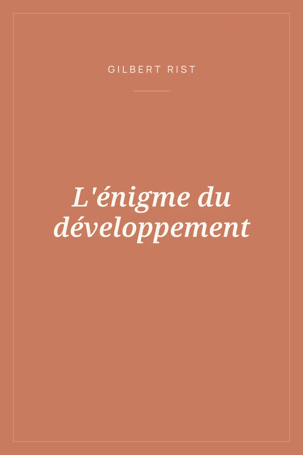 Portada de L'énigme du développement