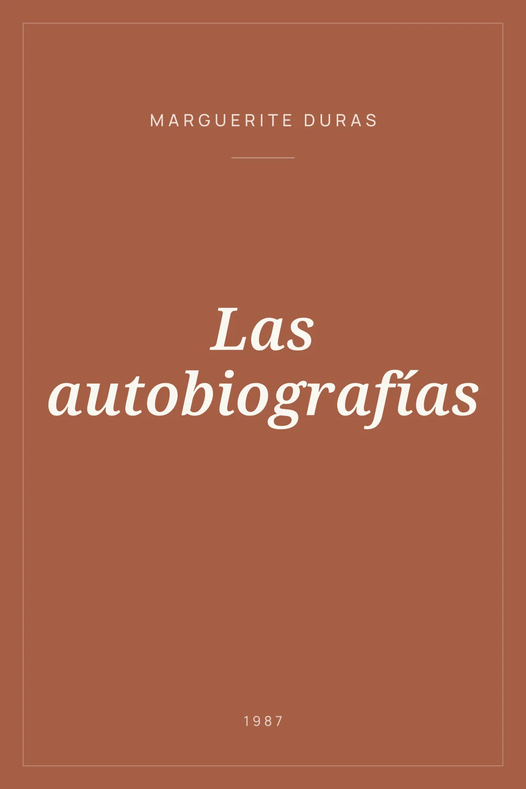 Portada de Las autobiografías