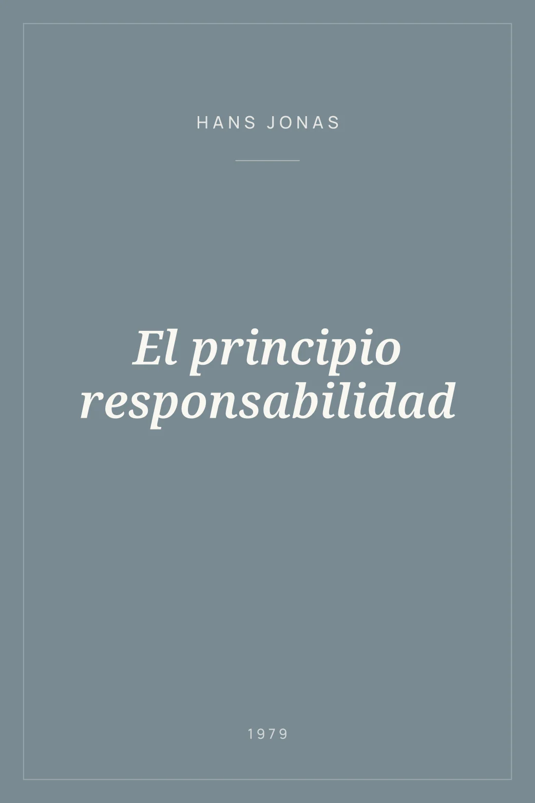 Portada de El principio responsabilidad