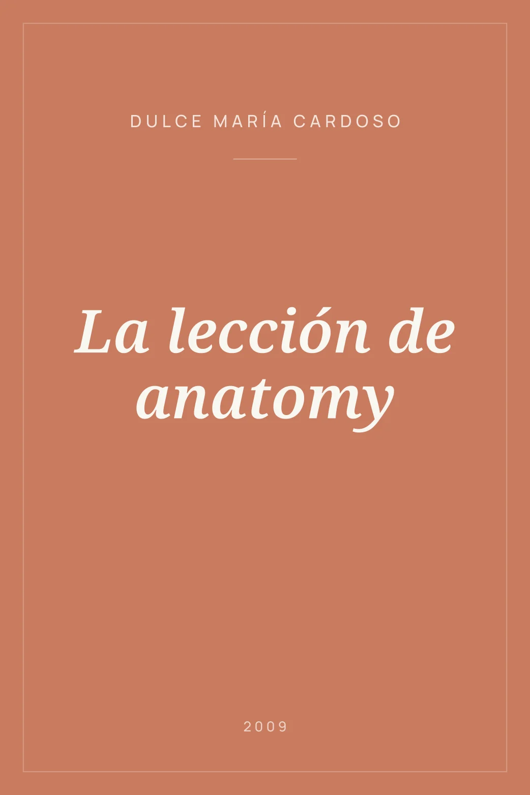 Portada de La lección de anatomy