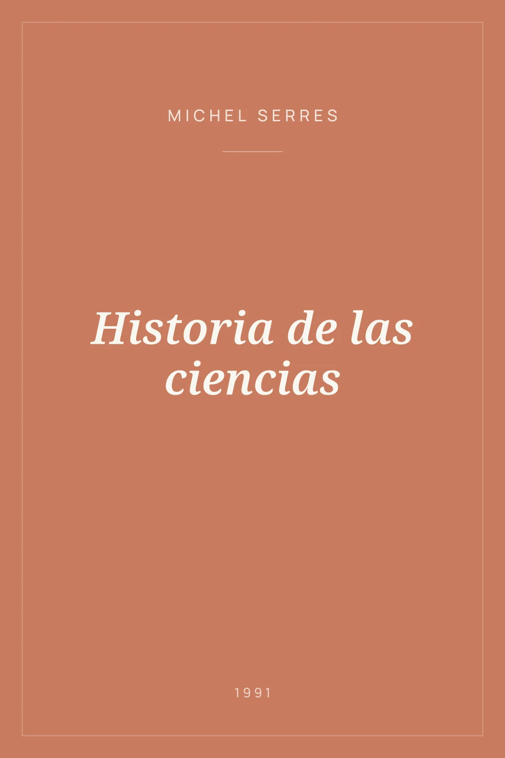 Portada de Historia de las ciencias