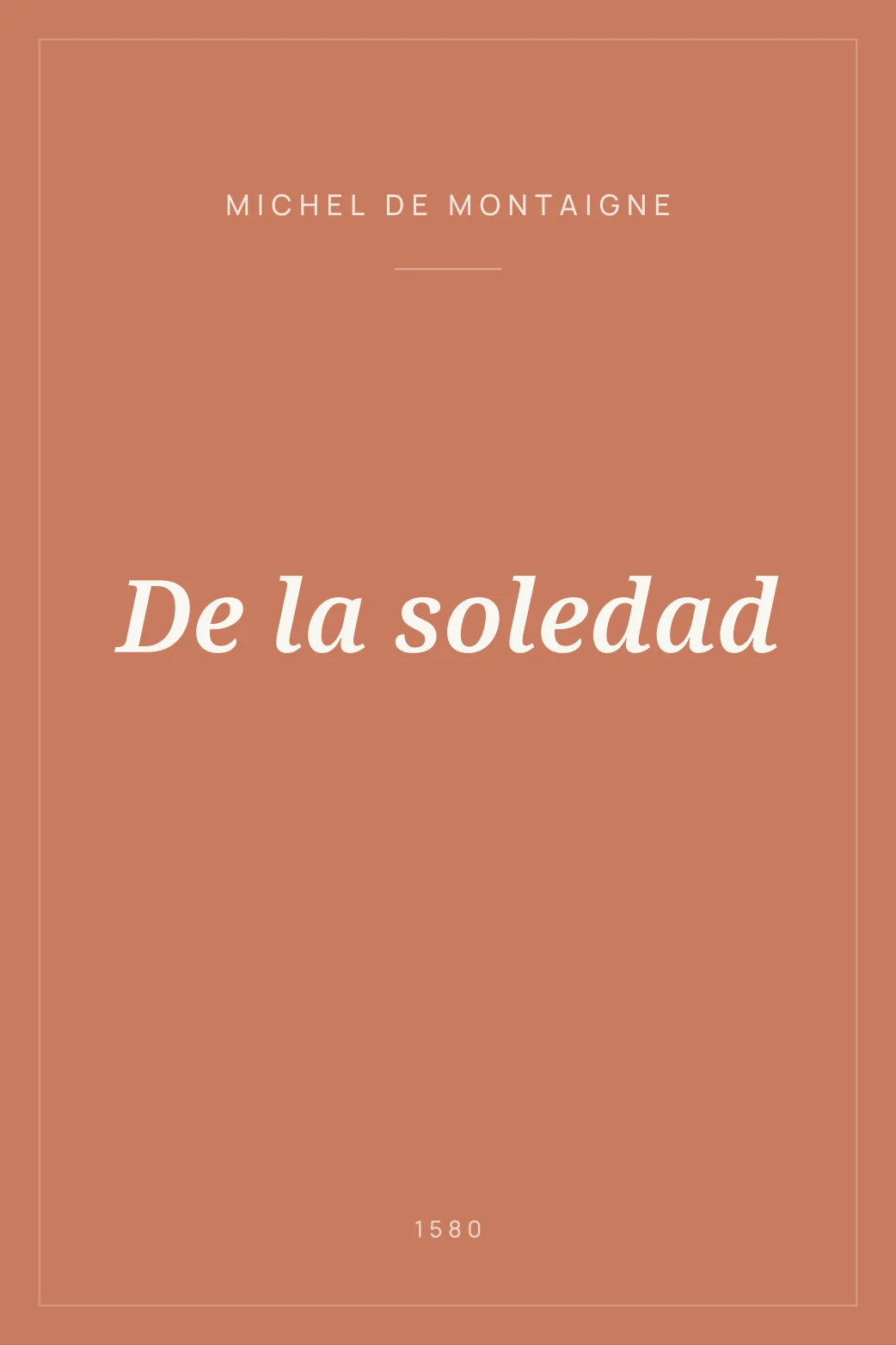 Portada de De la soledad