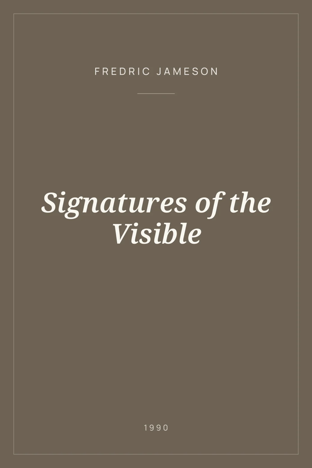 Portada de Signatures of the Visible