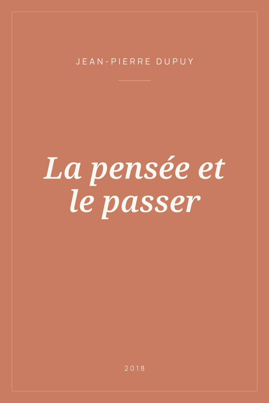 Portada de La pensée et le passer