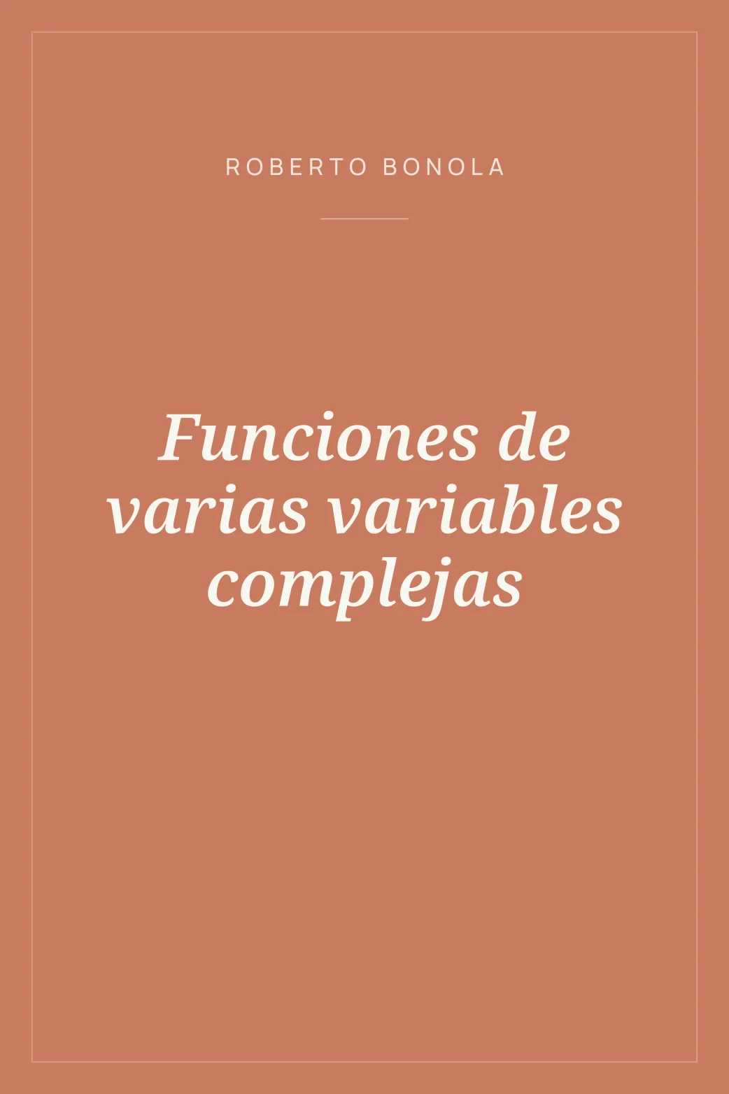 Portada de Funciones de varias variables complejas