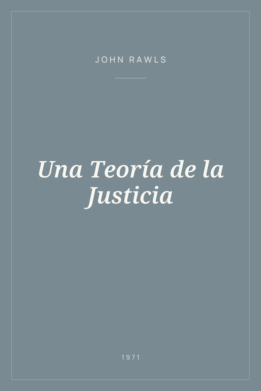 Portada de Una Teoría de la Justicia