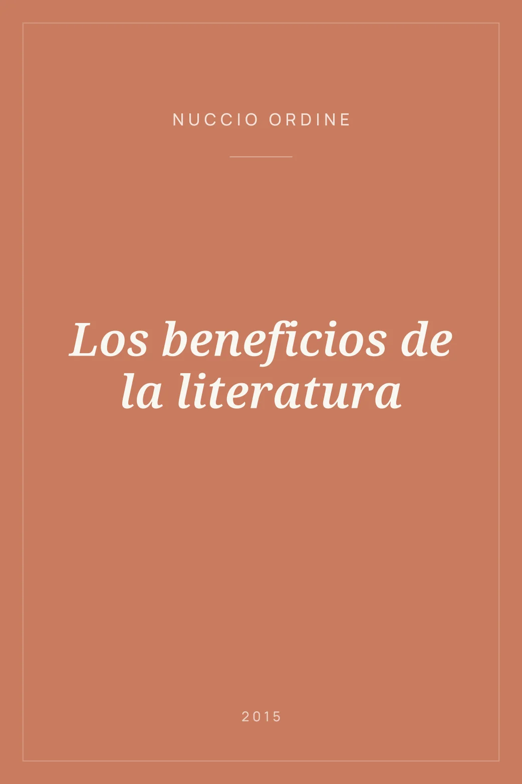 Portada de Los beneficios de la literatura