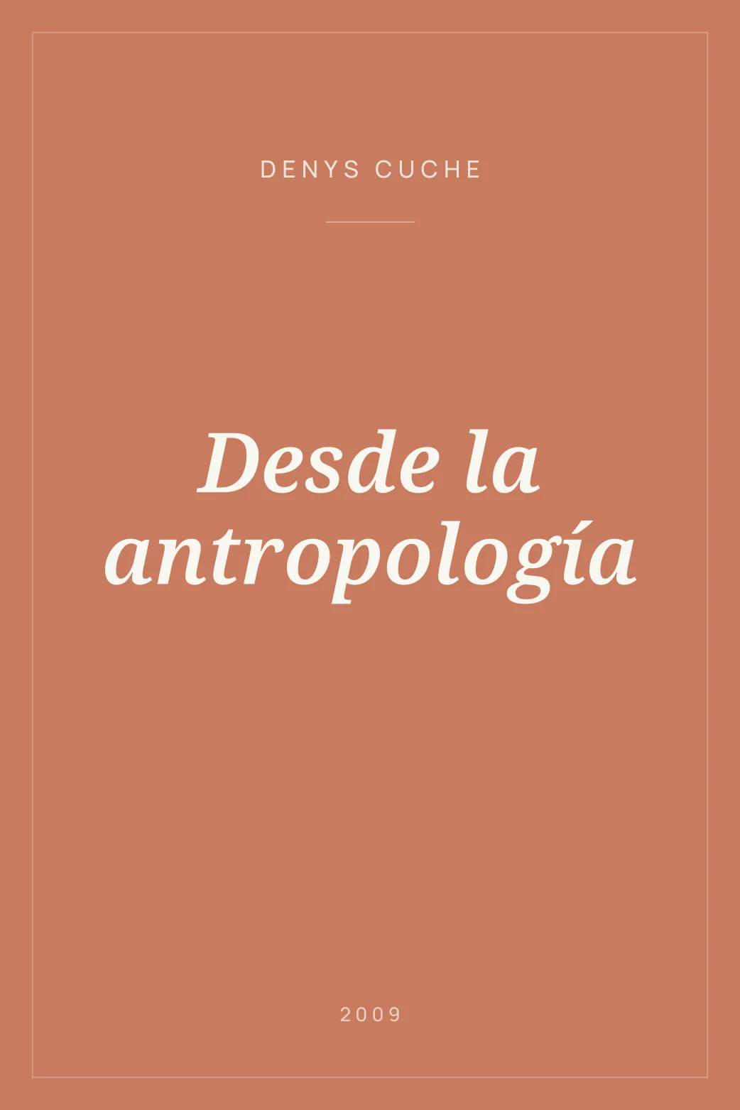 Portada de Desde la antropología