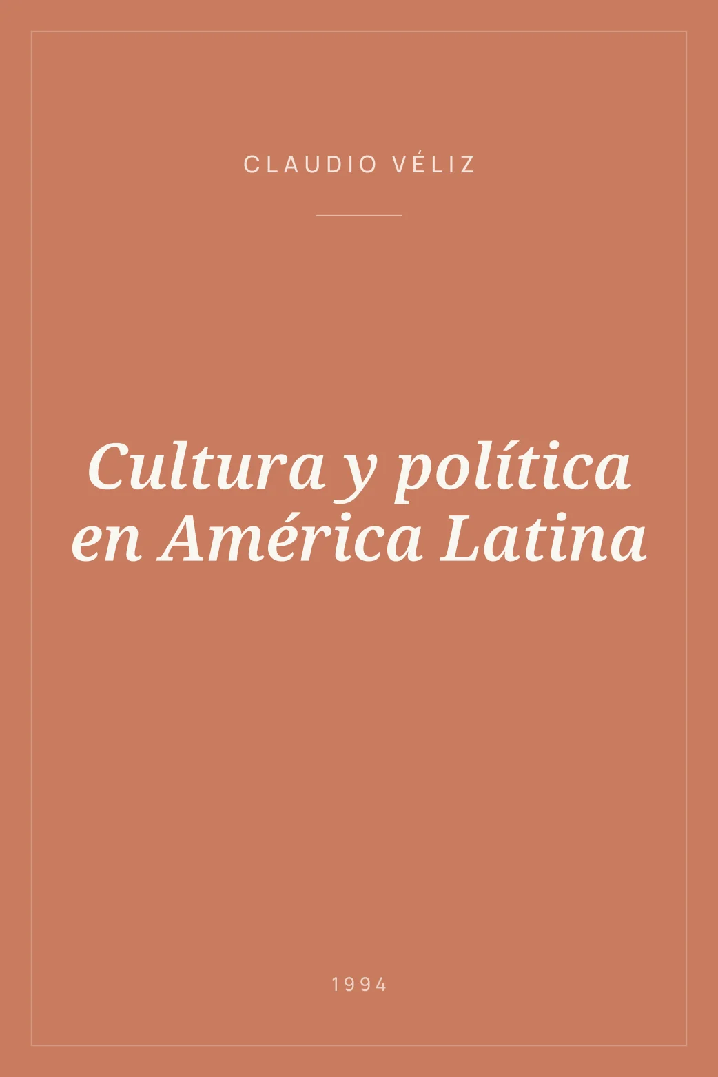 Portada de Cultura y política en América Latina