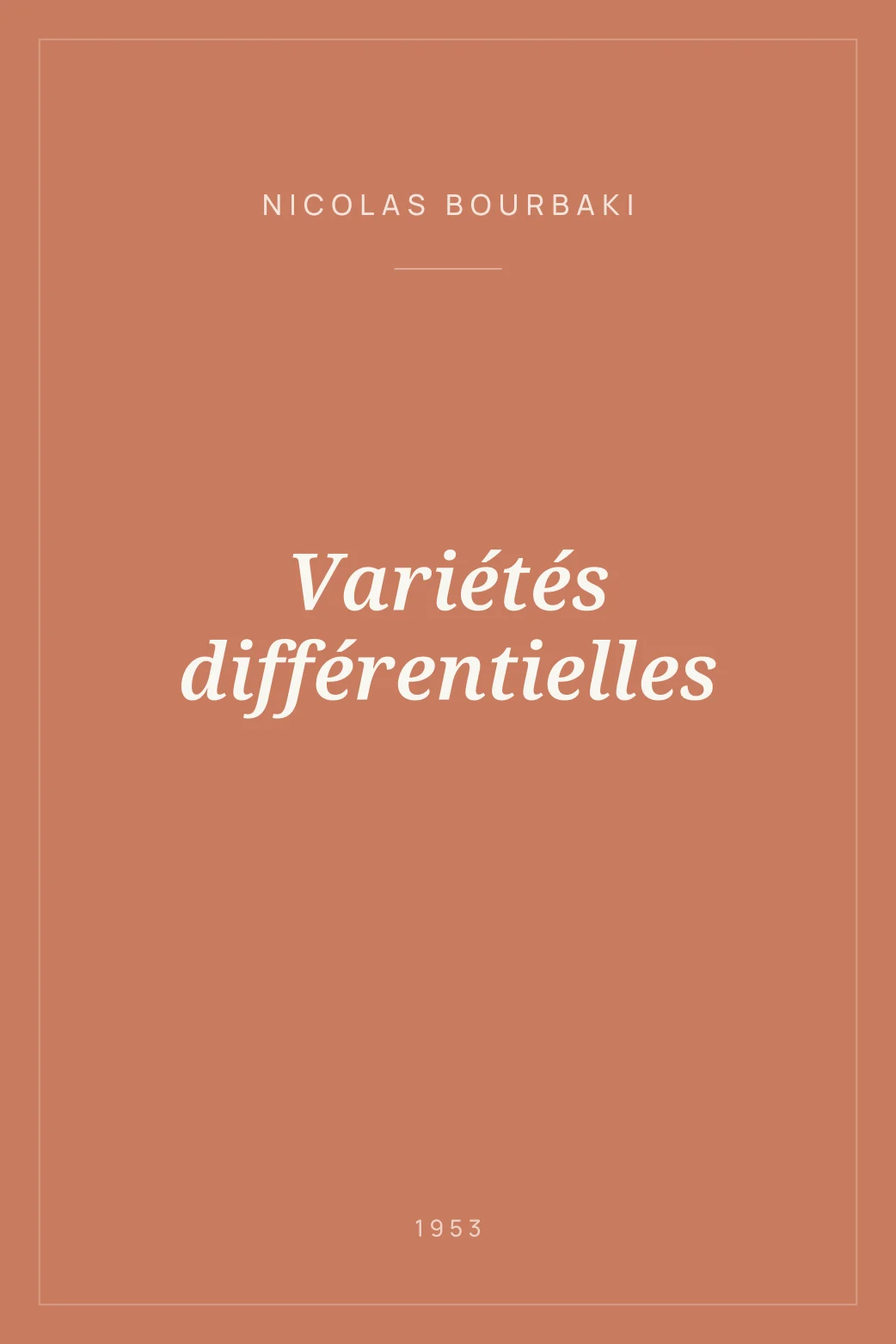 Portada de Variétés différentielles