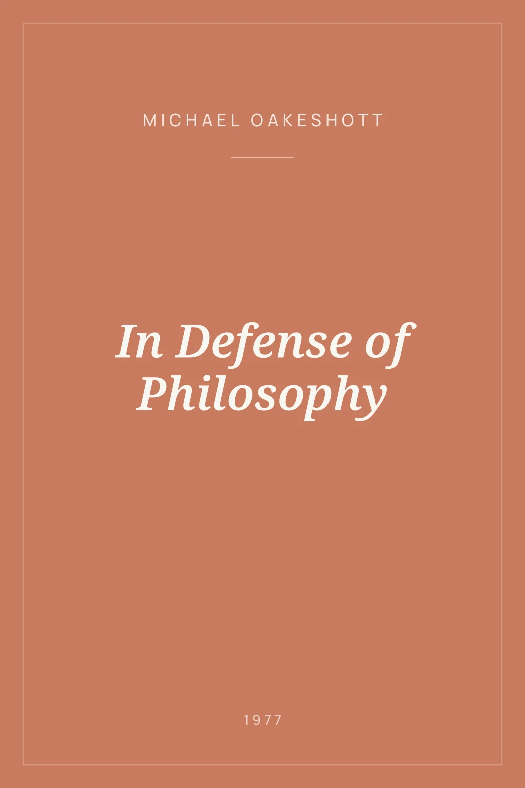 Portada de In Defense of Philosophy