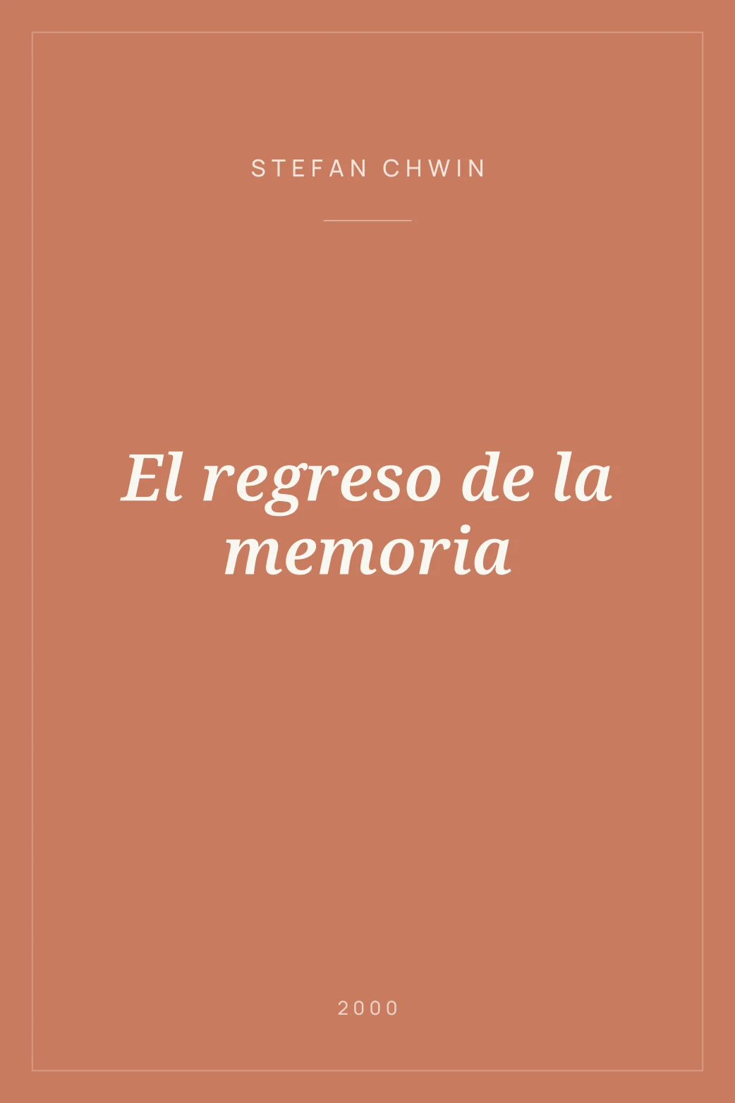 Portada de El regreso de la memoria
