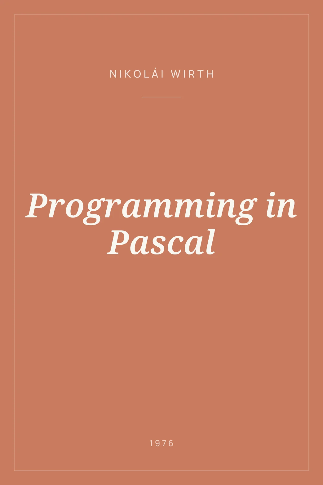 Portada de Programming in Pascal