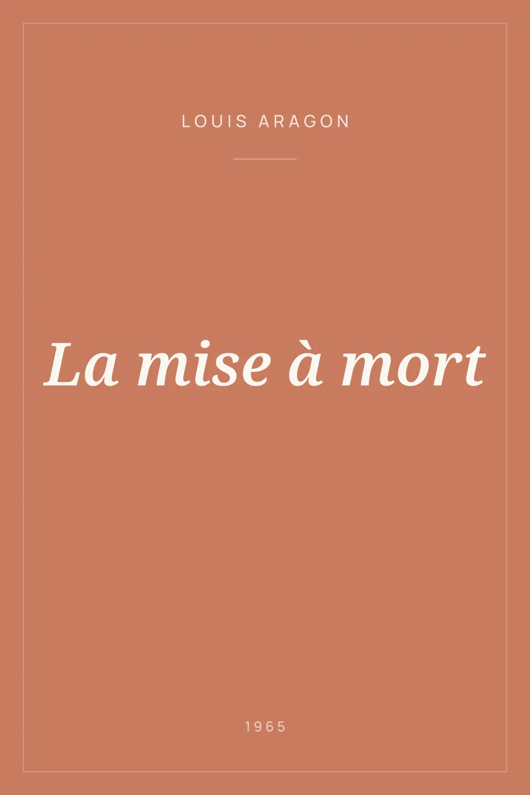Portada de La mise à mort