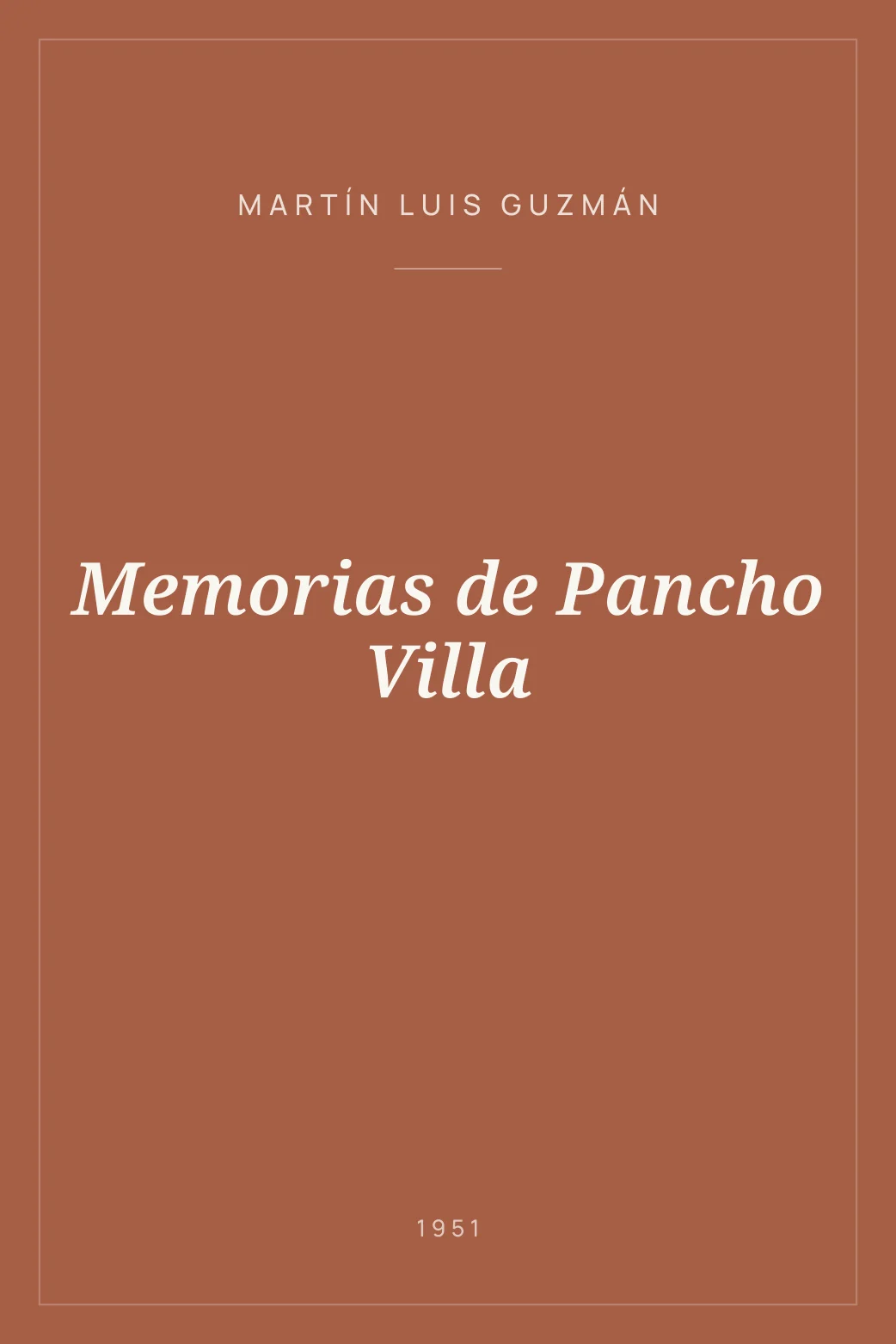 Portada de Memorias de Pancho Villa