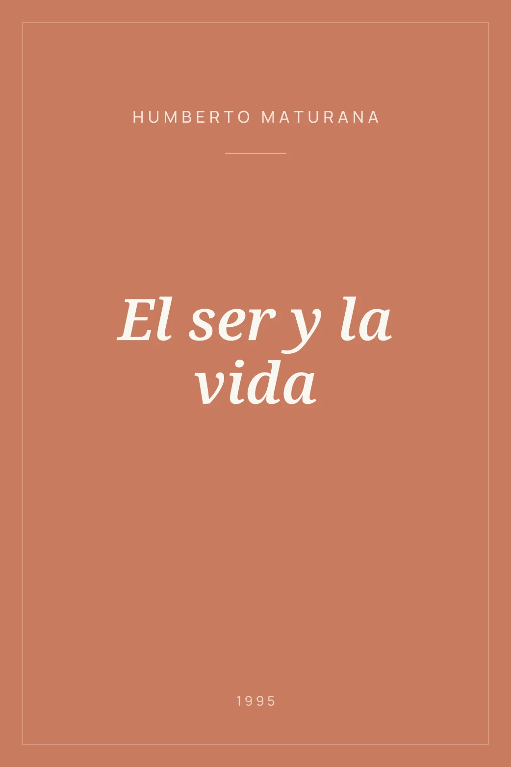 Portada de El ser y la vida