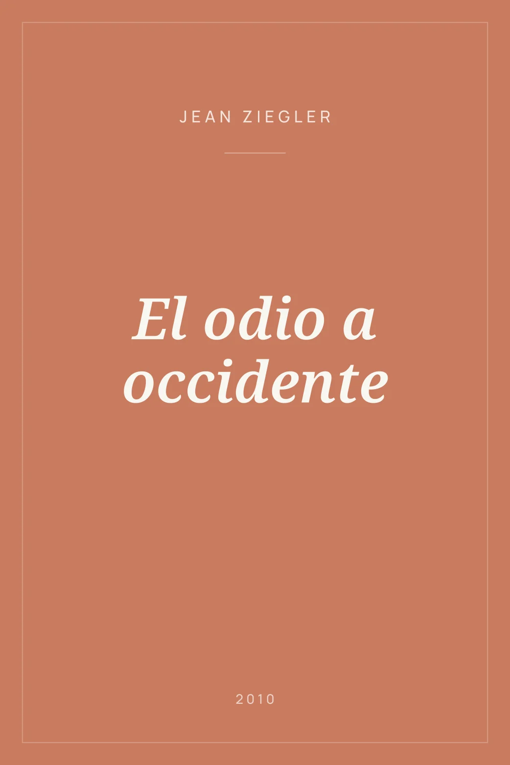 Portada de El odio a occidente
