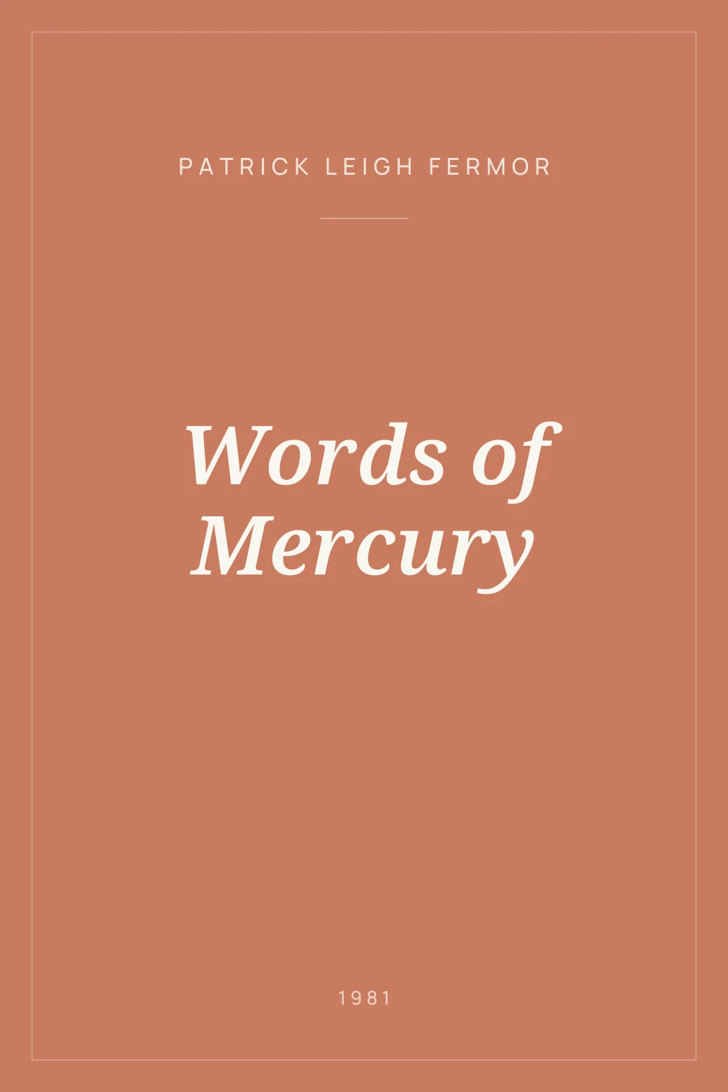 Portada de Words of Mercury