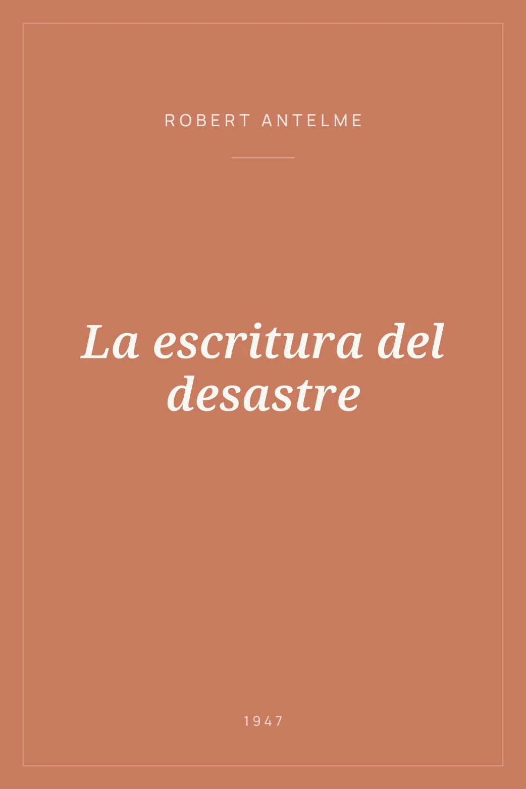 Portada de La escritura del desastre