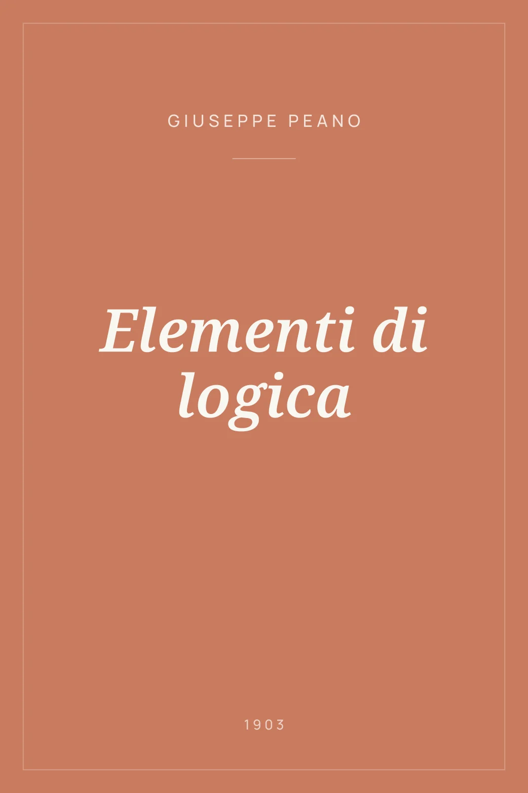 Portada de Elementi di logica