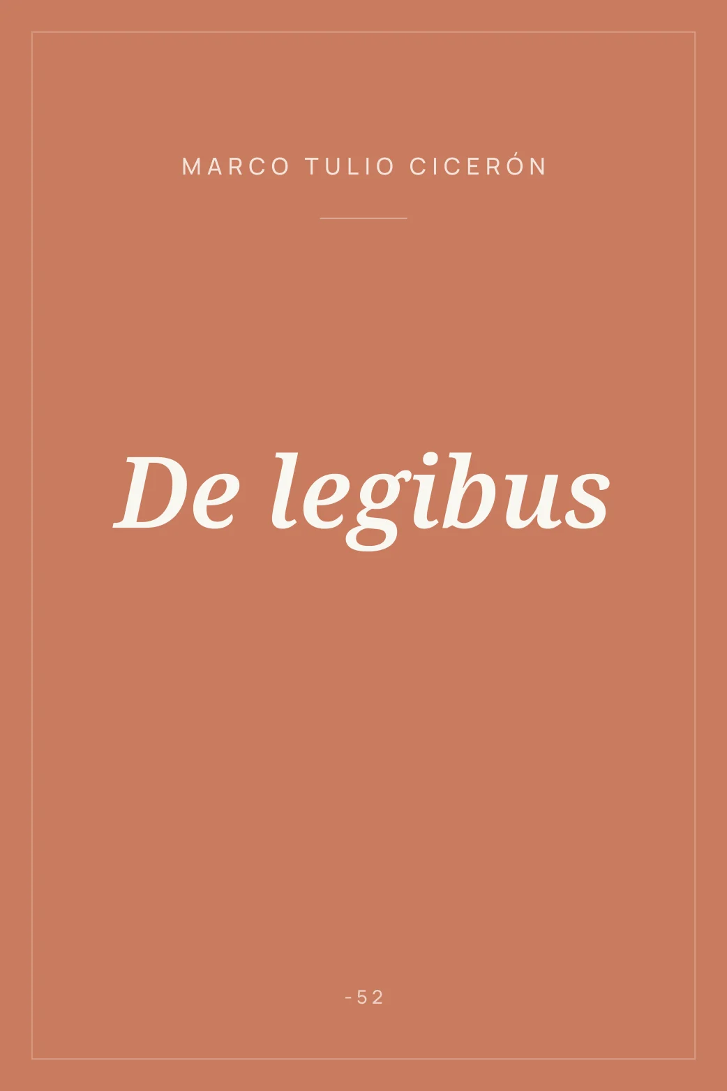 Portada de De legibus