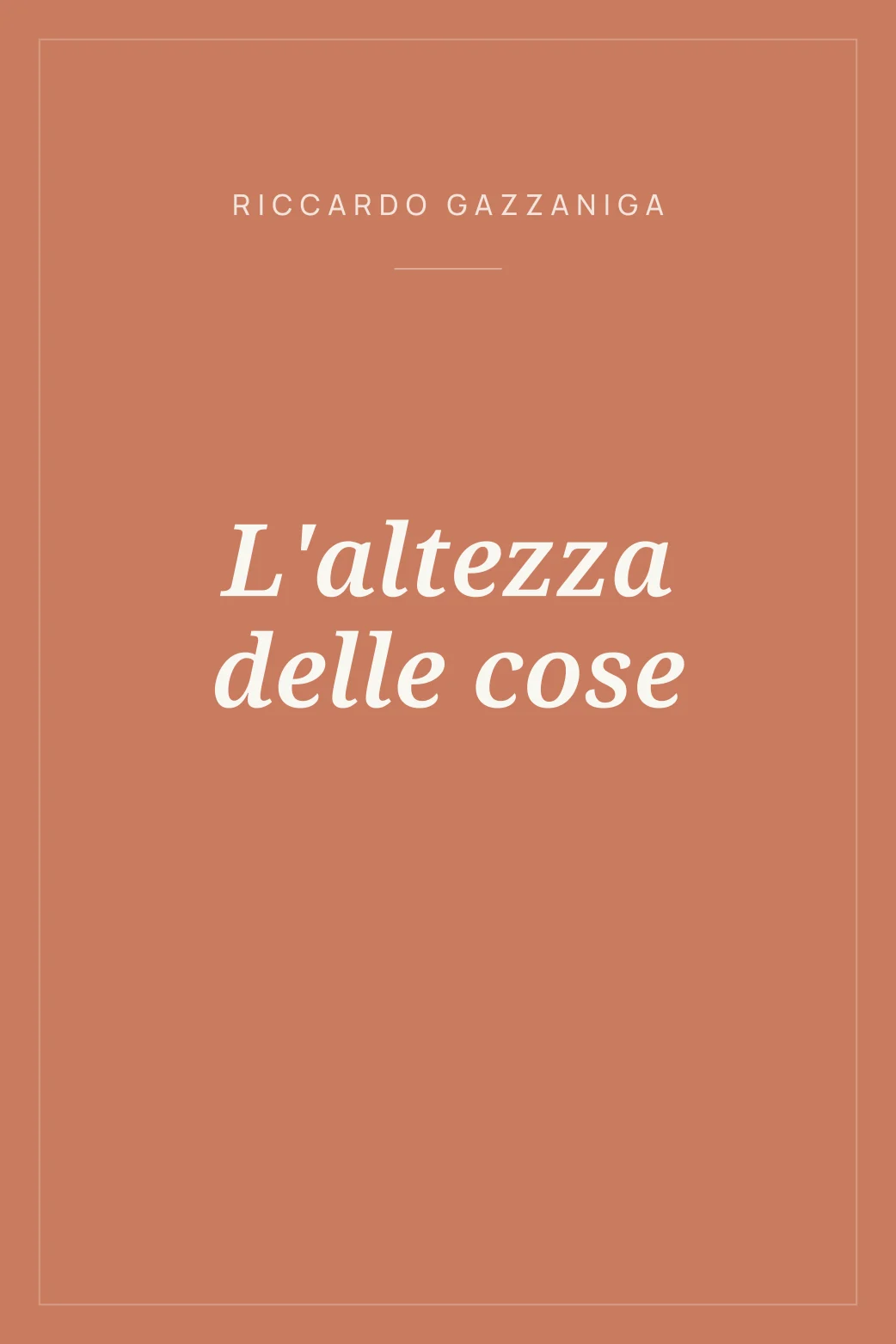 Portada de L'altezza delle cose