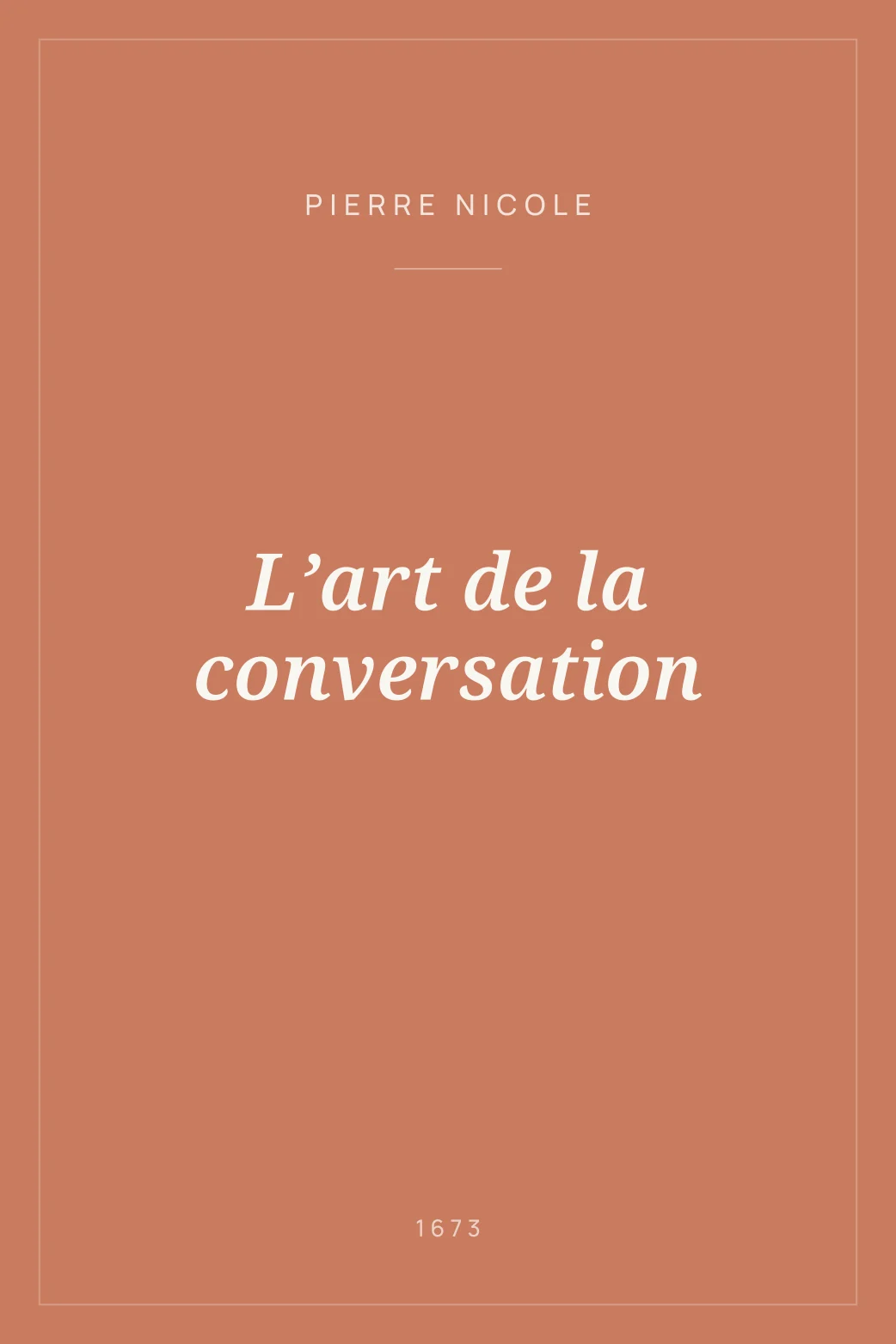 Portada de L’art de la conversation