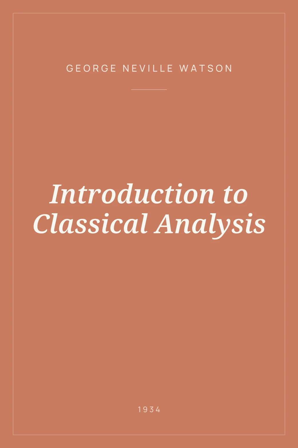 Portada de Introduction to Classical Analysis