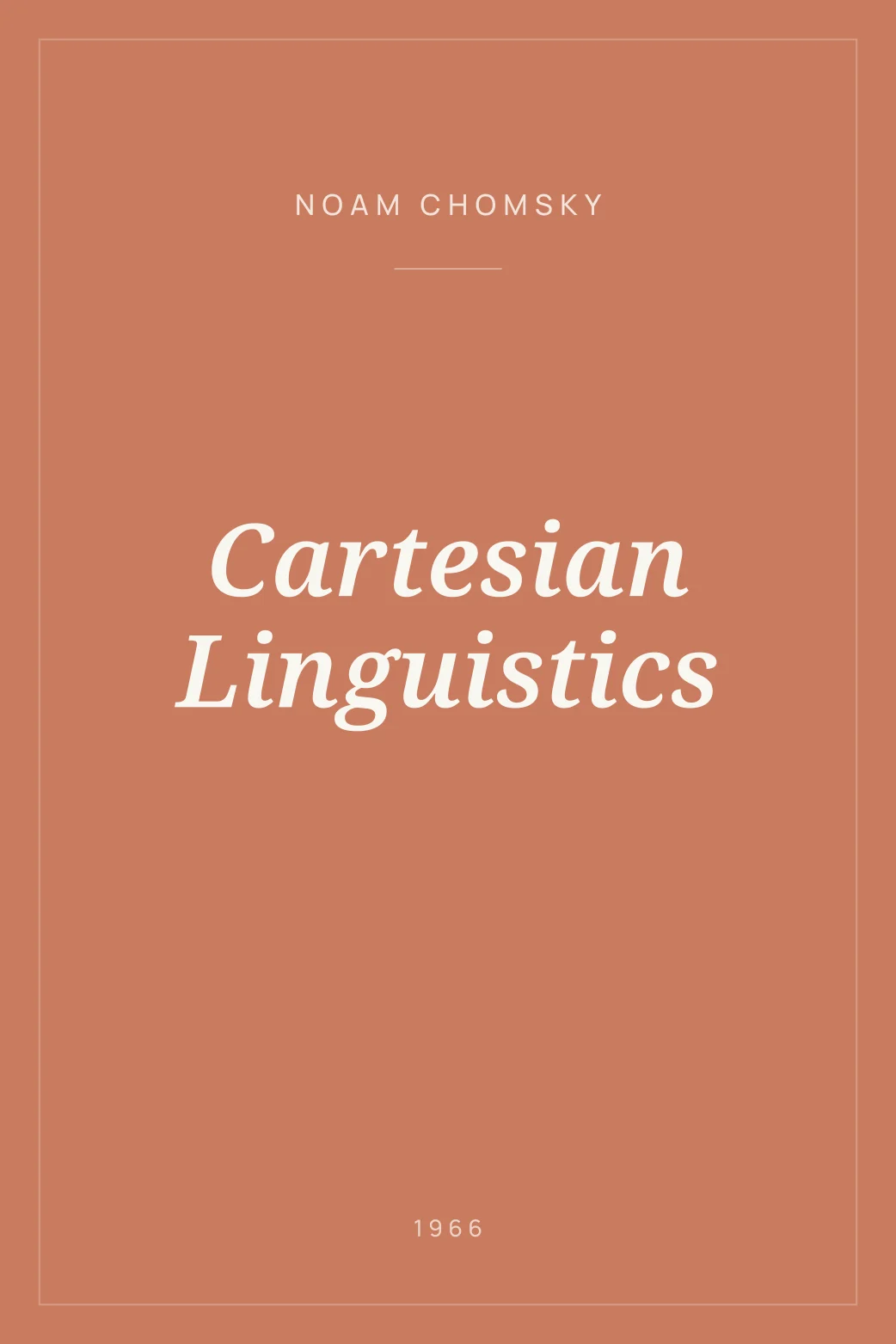 Portada de Cartesian Linguistics