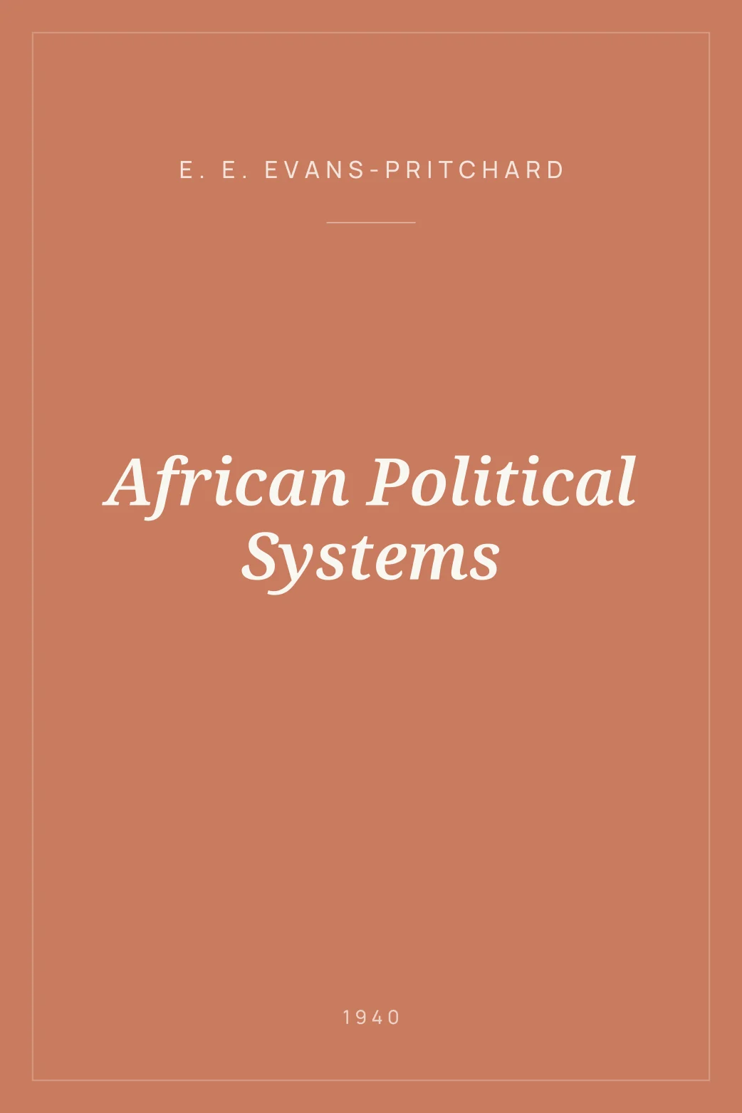 Portada de African Political Systems
