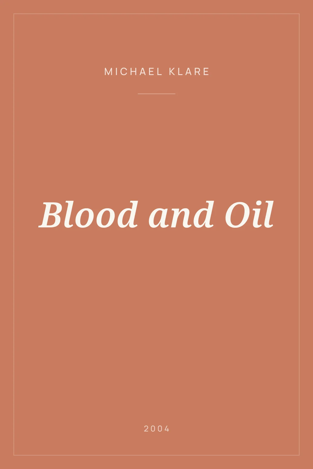 Portada de Blood and Oil