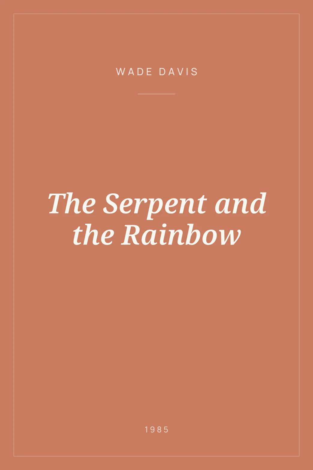 Portada de The Serpent and the Rainbow