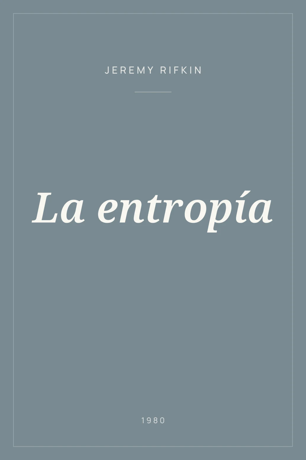 Portada de La entropía