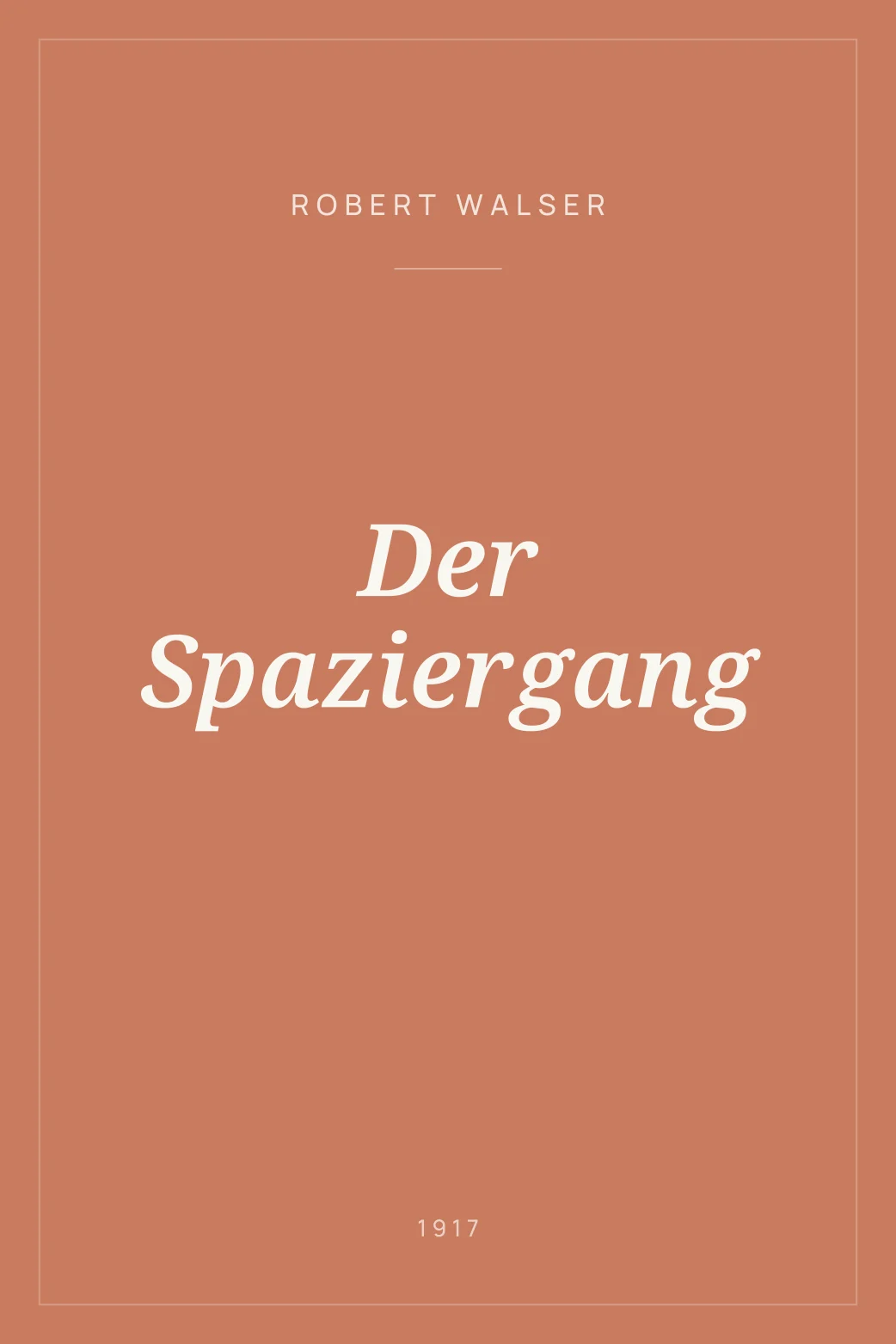 Portada de Der Spaziergang