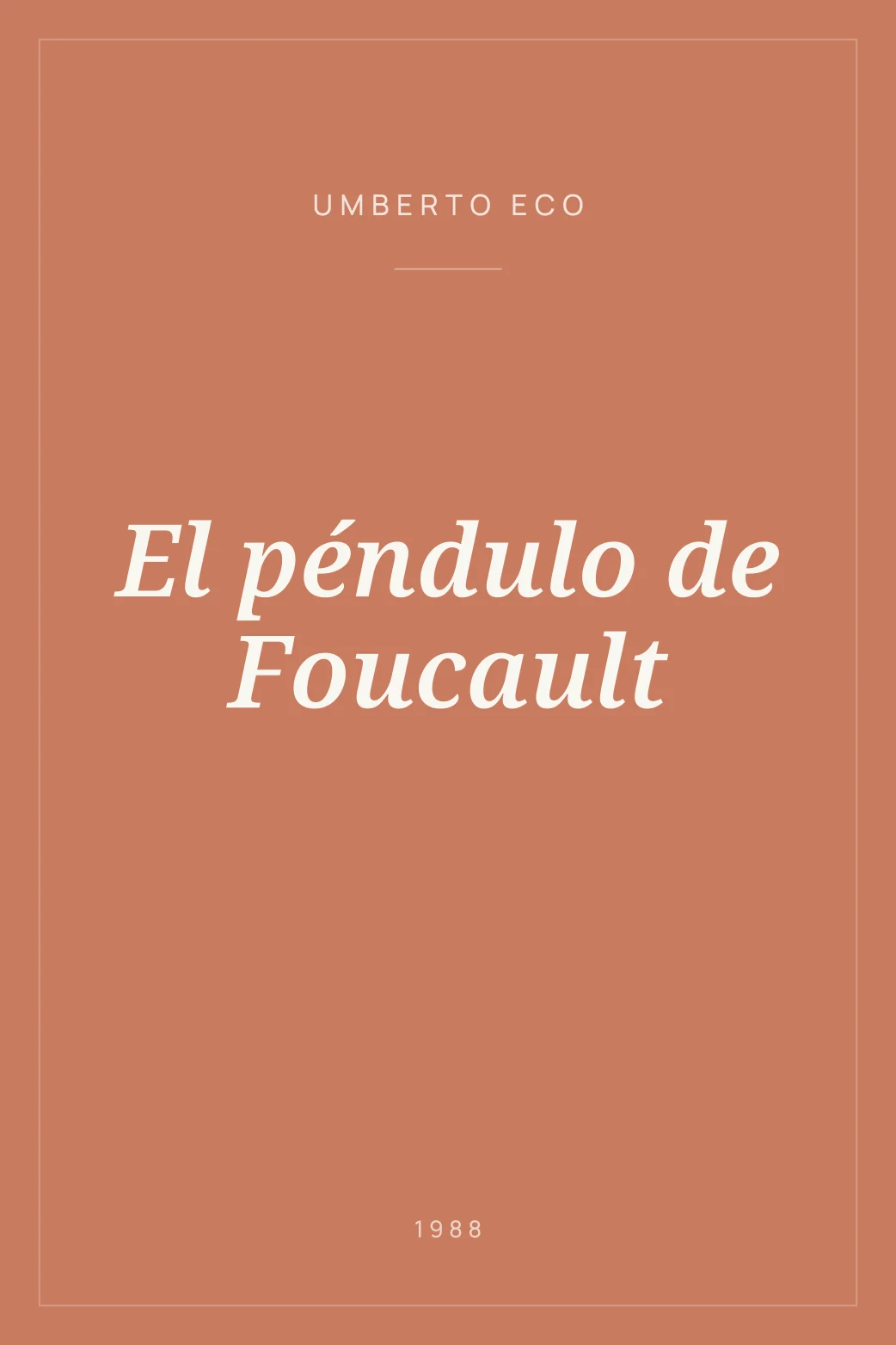 Portada de El péndulo de Foucault