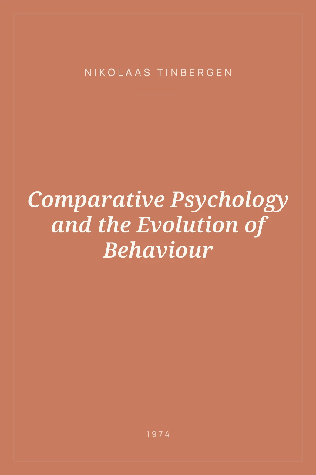 Portada de Comparative Psychology and the Evolution of Behaviour