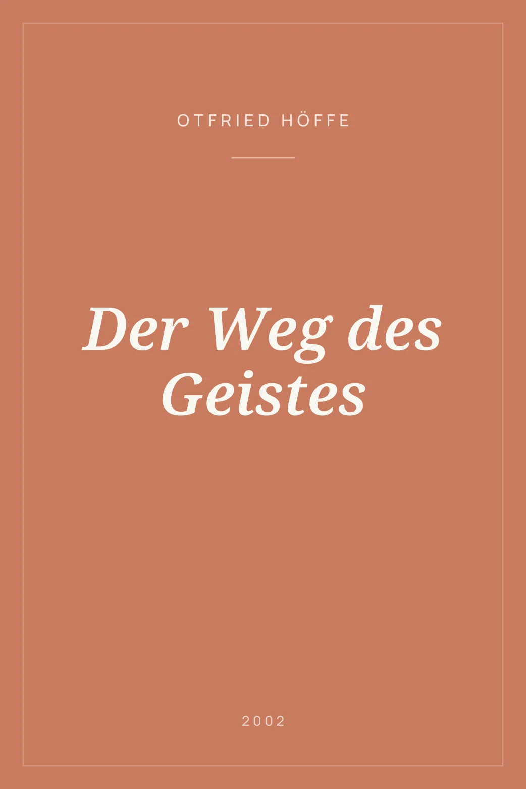 Portada de Der Weg des Geistes