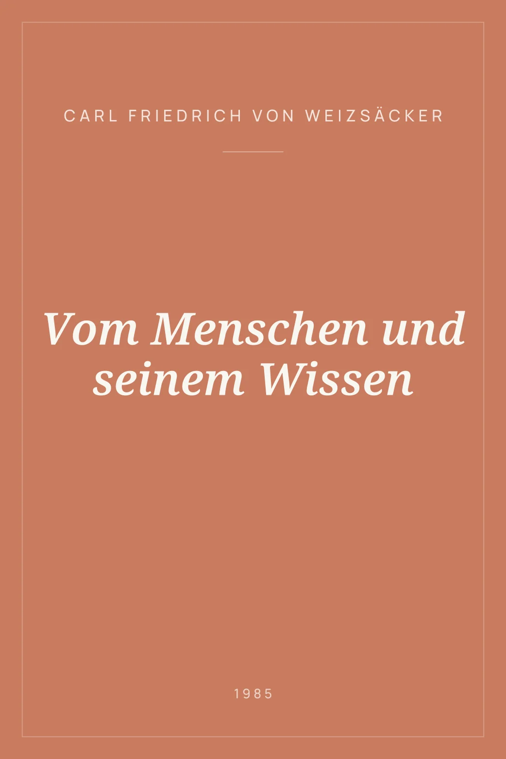 Portada de Vom Menschen und seinem Wissen