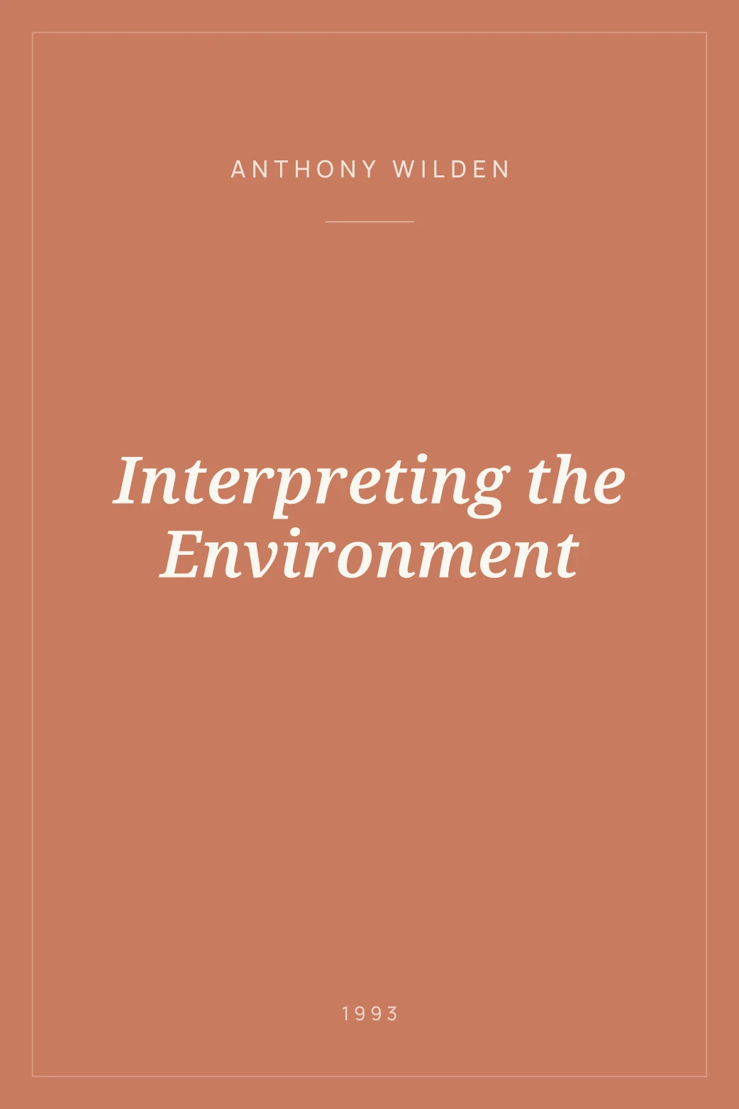 Portada de Interpreting the Environment