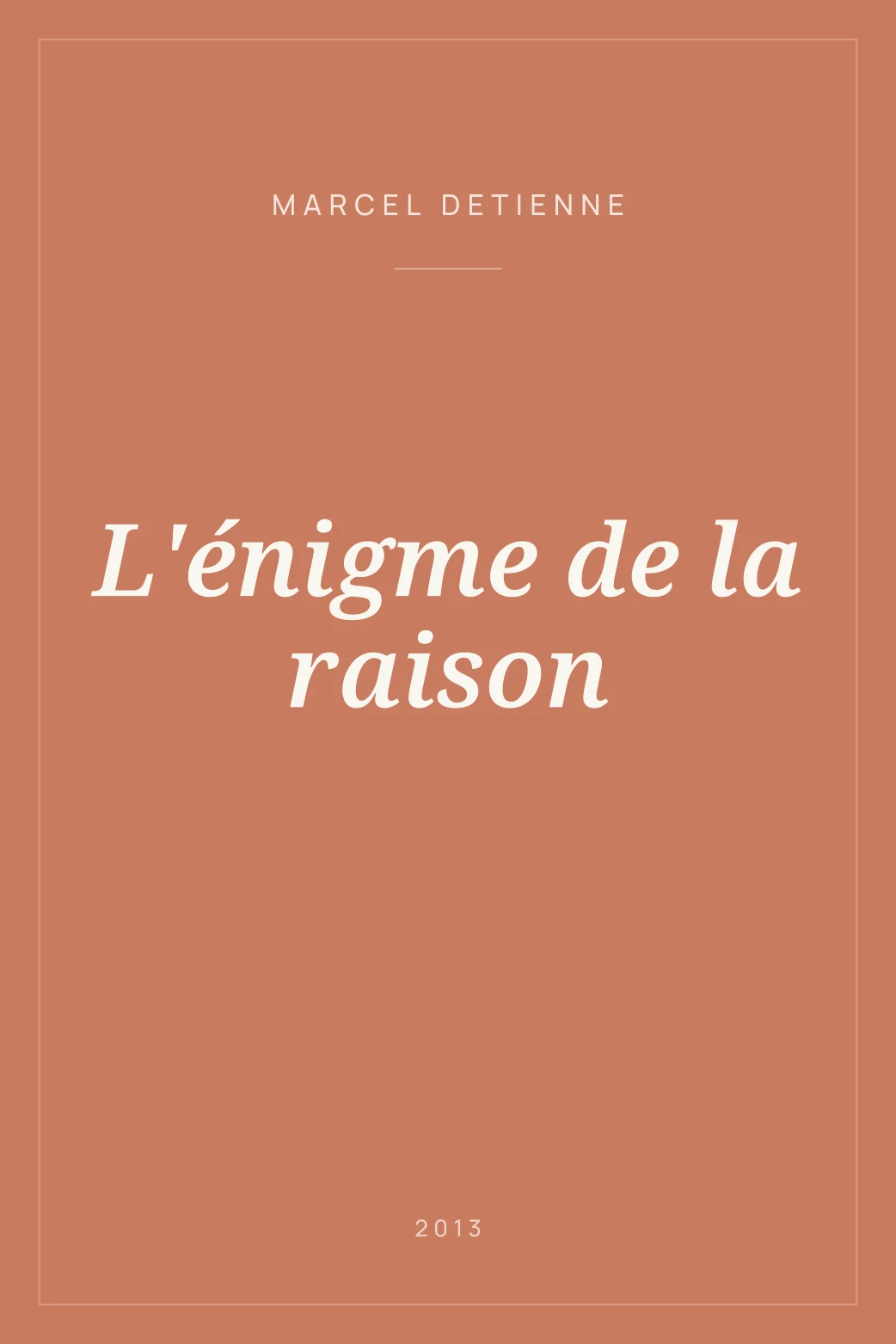 Portada de L'énigme de la raison