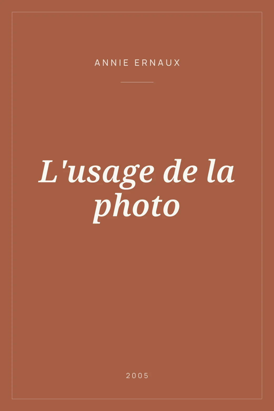 Portada de L'usage de la photo